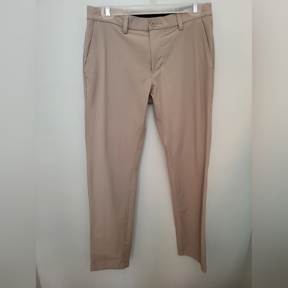 Vineyard Vines Men Performance Pants 30 X 32 Flat Straight Leg Stretch Beige
